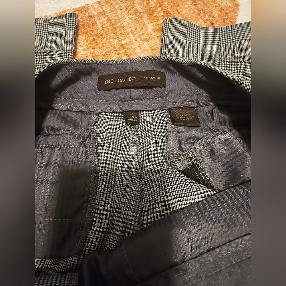 The Limited Cassidy Fit Women's Gray & Black Plaid Wide Leg Trousers Sz 2 - Picture 3 of 13
